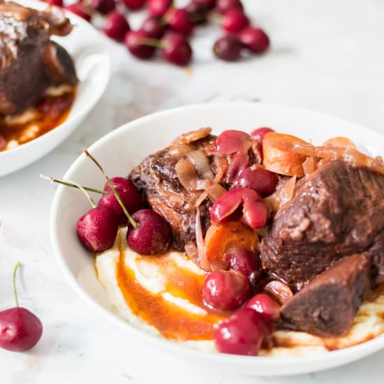 Red Wine Cherry Braised Short Ribs