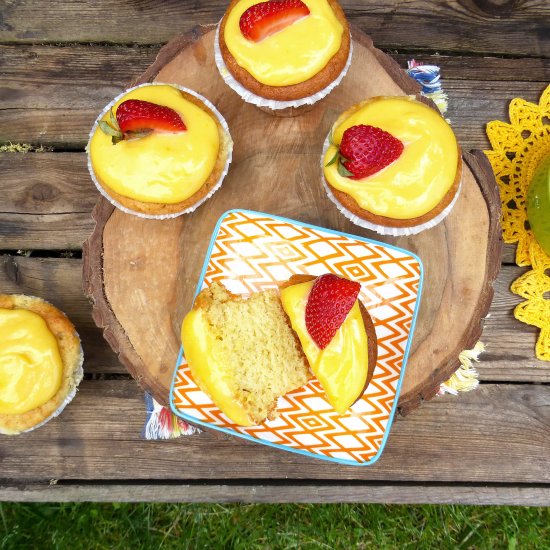 Lemon Curd and Elderflower Cupcakes