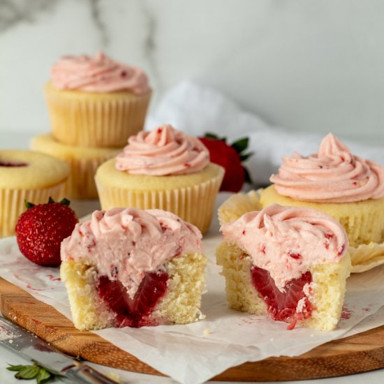 Strawberry Filled Cupcakes