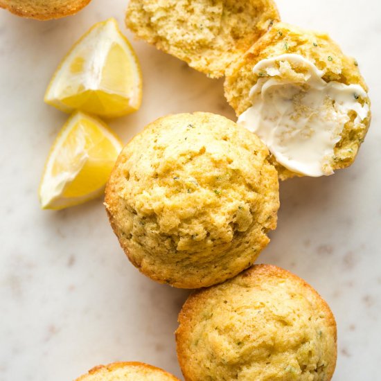 Lemon Olive Oil Zucchini Muffins