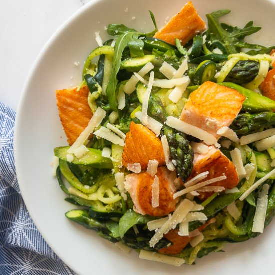 Zucchini Noodles with Salmon