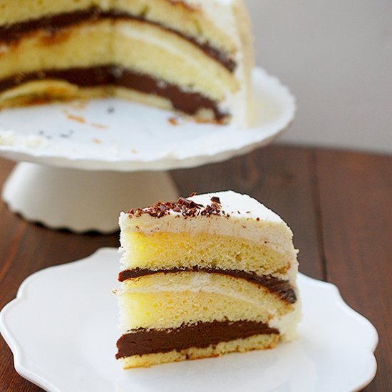 Black and white chocolate cake