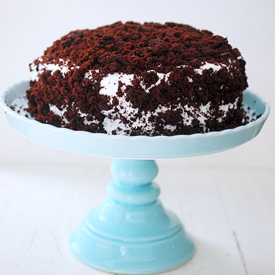 Devil’s food white out cake