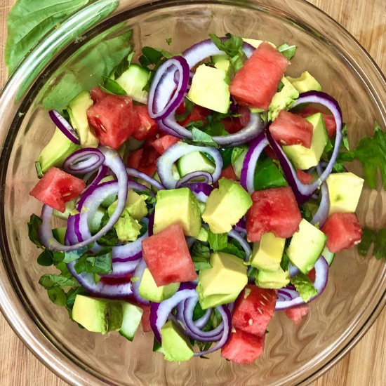 Watermelon Cucumber Salad