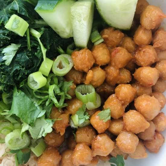 Miso-glazed chickpeas