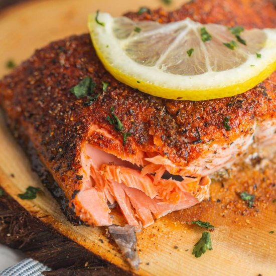 Cedar Plank Blackened Salmon