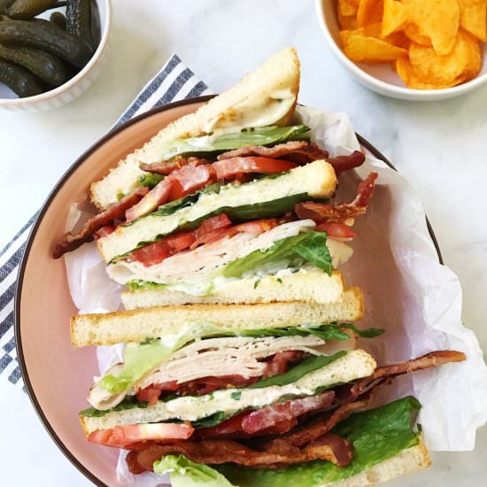 Triple Decker Turkey Club Sandwich