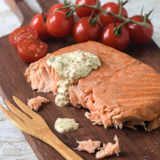 Salmon with mustard sauce