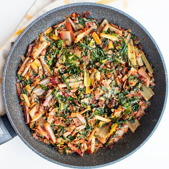 Skillet sauteed swiss chard