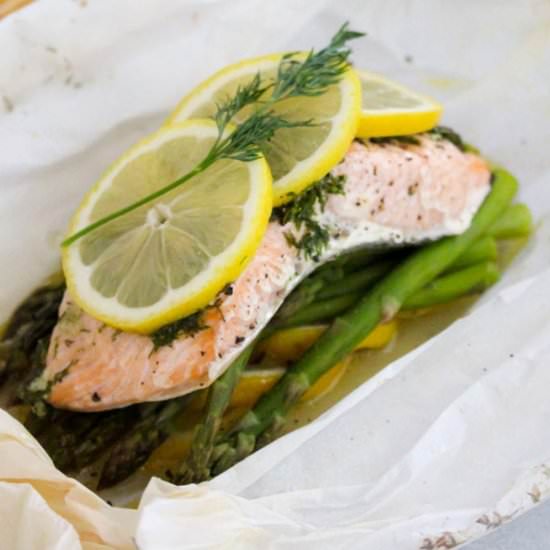 Salmon Asparagus Parchment Packs