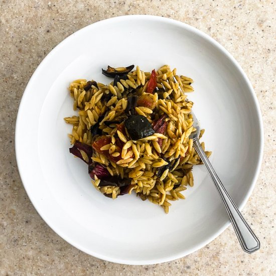 Greek Orzo with Roasted Vegetables 