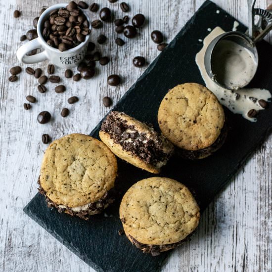 Espresso Ice Cream Sandwich Cookies