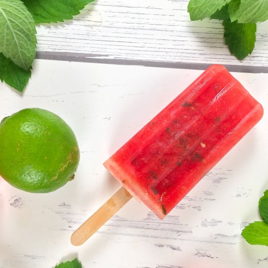 Watermelon Lime Mint Popsicles