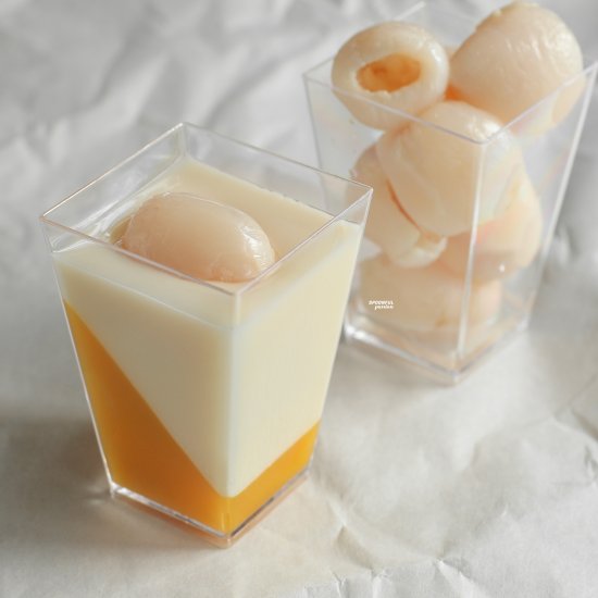 Mango Lychee Pudding [Panna Cotta]