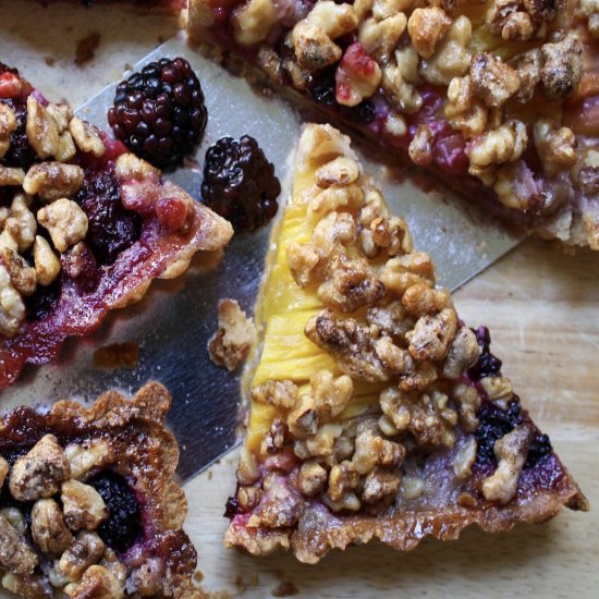 Mango Blackberry Tart with Walnuts