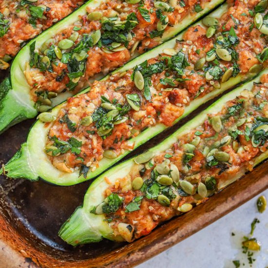 Simple Stuffed Zucchini