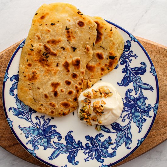 2 Ingredient Naan With Garlic