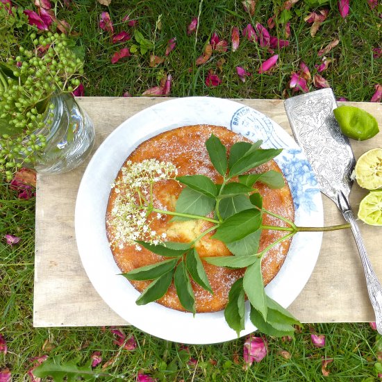 Elderflower and Lime Drizzle Cake