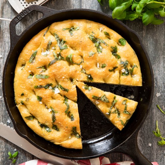 Easy Basil Focaccia