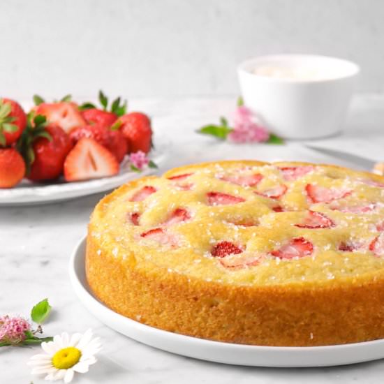 Strawberry Buttermilk Snack Cake