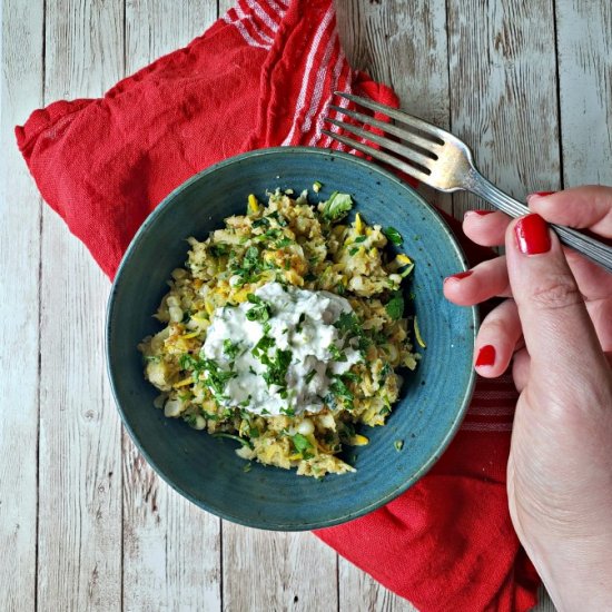 Patty Pan Squash & Corn With Feta