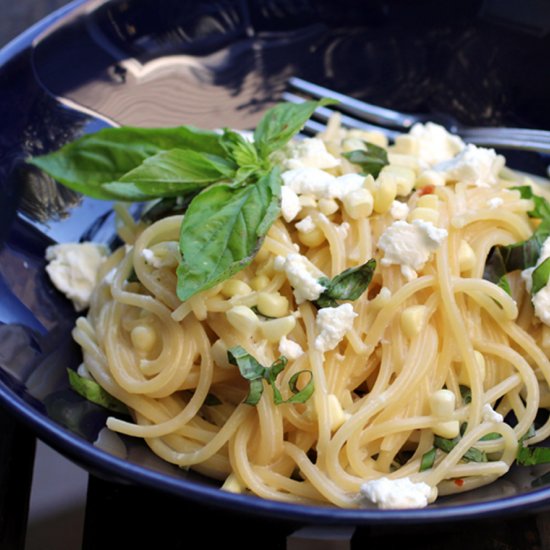 Creamy corn spaghetti