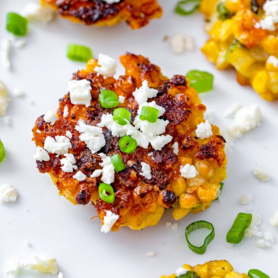 Fresh Corn Cakes with Feta