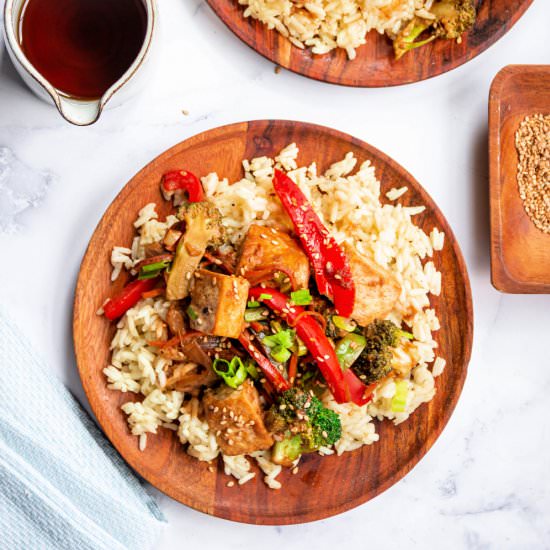 Tofu and Veggie Stir-Fry with PB