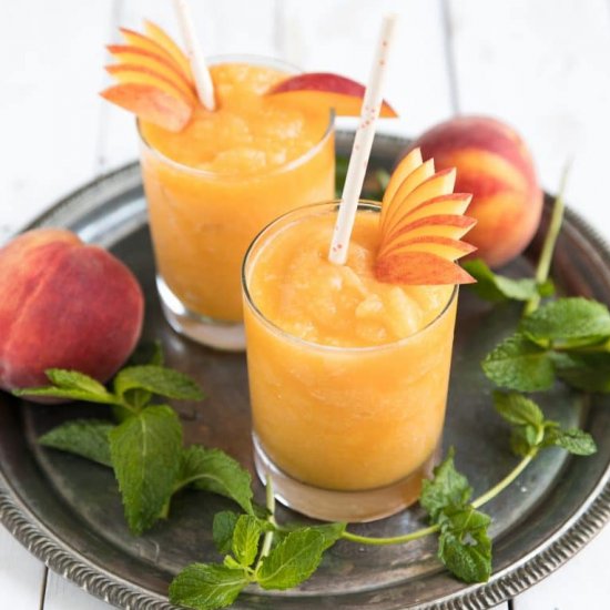 Frozen Peach Wine Slushies