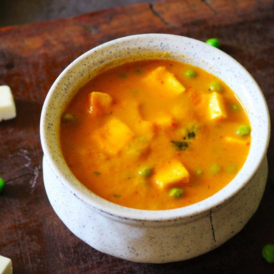 Paneer And Matar Gravy Recipe