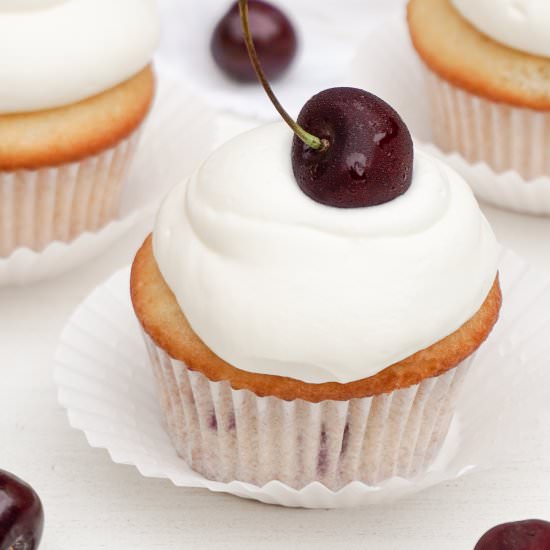 Almond Cherry Cupcakes