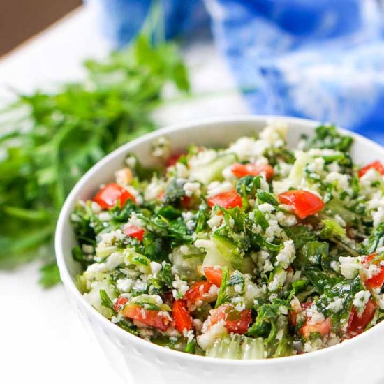 Low Carb Cauliflower Tabouli Salad