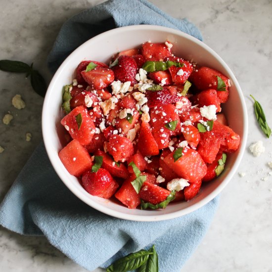 Strawberry Watermelon Caprese Salad