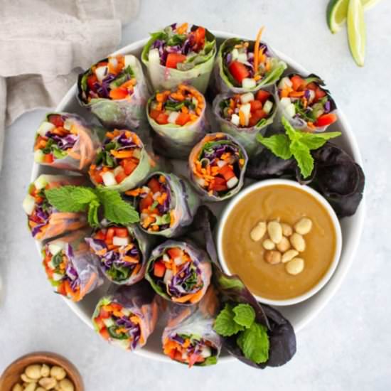 Summer Veggie Rolls w/ Peanut Sauce