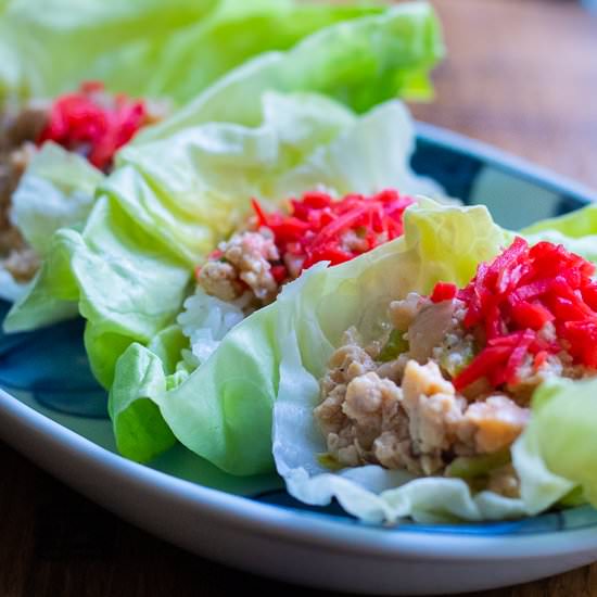 Japanese Chicken Lettuce Wraps