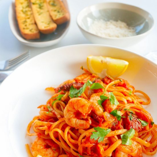 30-min King Prawn Linguine