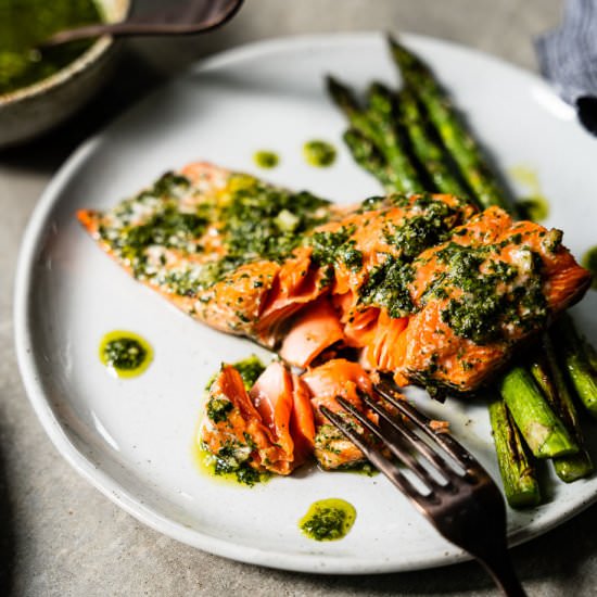 Grilled Chimichurri Salmon