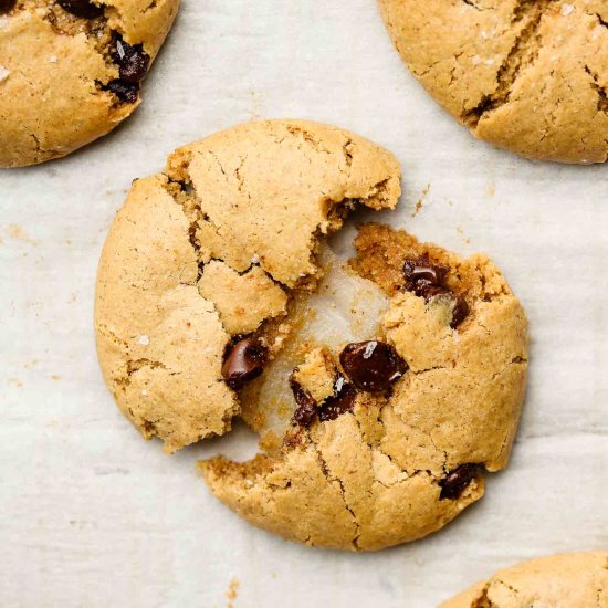 mochi stuffed chocolate chip cookie