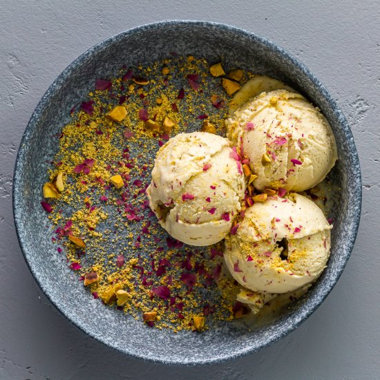 Pistachio Ice Cream with Rosewater