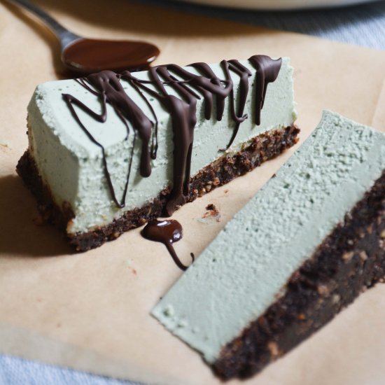 Mint Chocolate Brownie Cheesecake