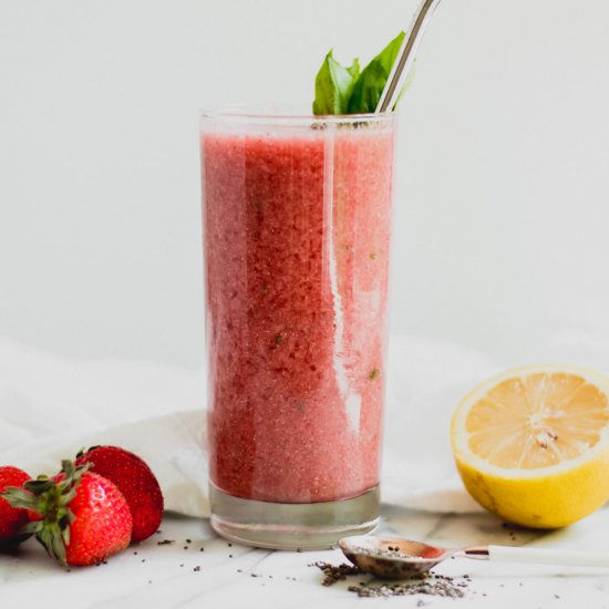 Strawberry Basil Lemonade Smoothie