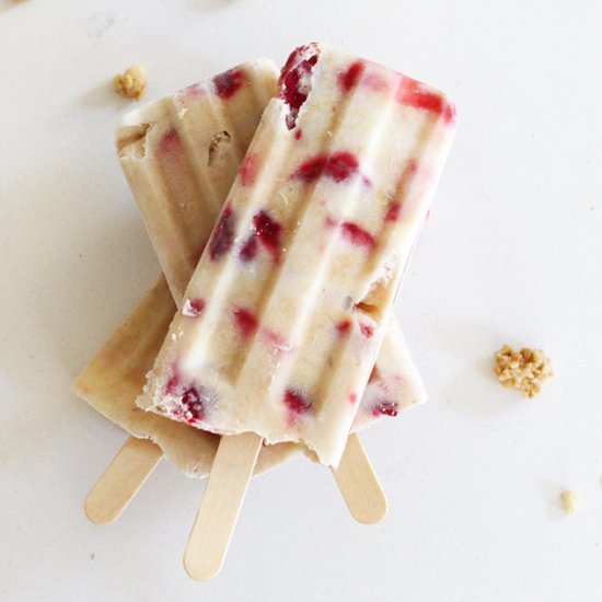 Strawberry Greek Yogurt Popsicles