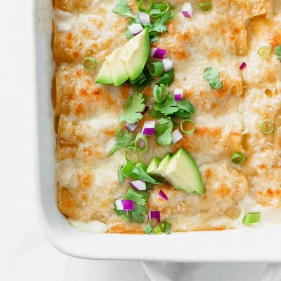 Simple White Chicken Enchiladas