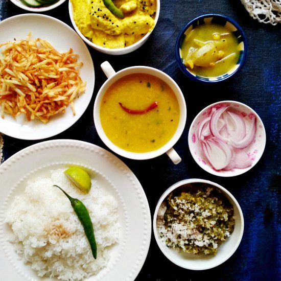 Bengali Vegetarian Meal Spread