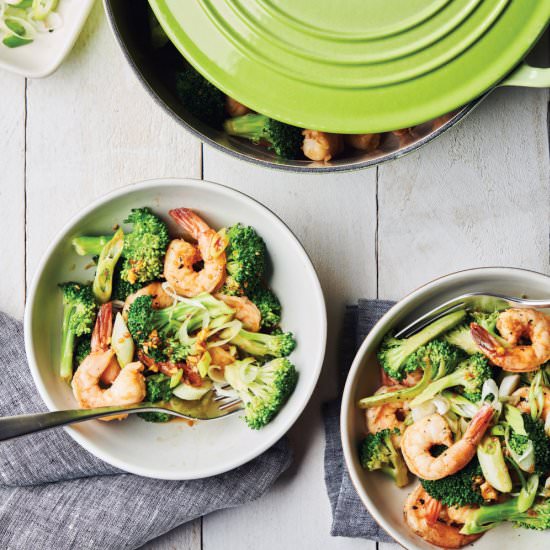 Honey Garlic-Glazed Shrimp Broccoli