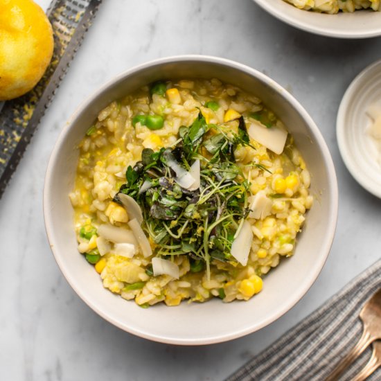 Sweet Pea & Corn Risotto