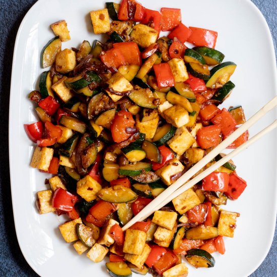 Zucchini Stir-Fry with Tofu