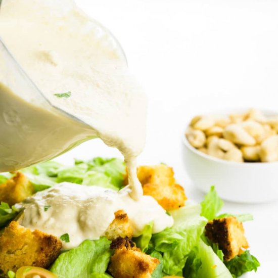 Vegan Caesar Salad with Dressing!