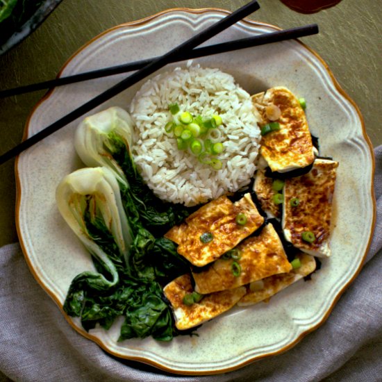 Soft Tofu with Seaweed and Glaze