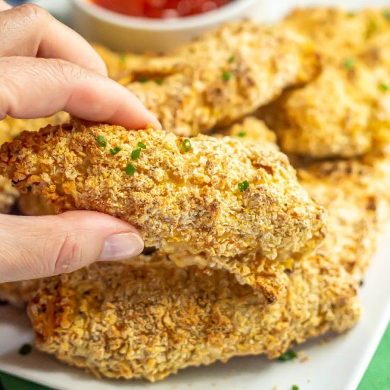 Crunchy baked chicken tenders